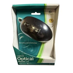 Logitech Black USB Optical Mouse 2-Buttons w/Scroll-Wheel 931369-0403 PC/Mac NEW